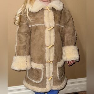 Cozy Tan Shearling Kids Coat